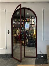 drzwi szklane loft do gabinetu w kolorze bordowym metalowe, Drzwi loftowe - Mag Haus, Bydgoszcz