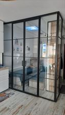 drzwi szklane zabudowa szklana narożna loftowa loft do sypialni, Drzwi loftowe - Mag Haus, Bydgoszcz