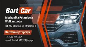 wizytówka, Bartcar Mechanika Pojazdowa Wulkanizacja Bartłomiej Trepczyk, Milwino