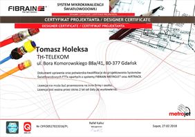 certyfikat projektanta, Th Telekom Tomasz Holeksa, Gdańsk