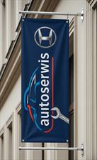 Baner reklamowy z logo oczkowany, Vip Drukarnia Cyfrowa Marek Małysz, Ustroń