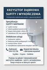 Firma Usługowo -Budowlana Krzysztof Dąbrowa oferta usługowa, Firma Usługowo -Budowlana Krzysztof Dąbrowa Sufity i Wykończenia, Zabrze