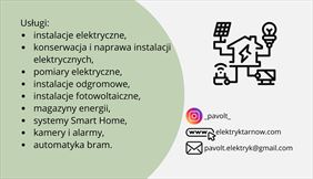 wizytówka2, Usługi Elektyczne Pavolt Paweł Łabno, Karwodrza