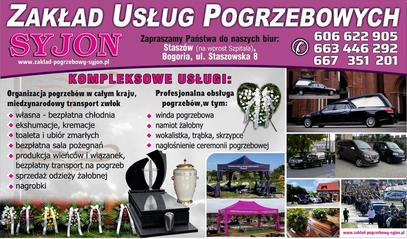 przyjazna Pogrzebowe usługi, Zakład Usług Pogrzebowych Syjon, Staszów