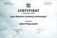 Certyfikat ukończenia kursu, Usługi Hydrauliczne Aquaframe Service Adam Pieprzowski, Łódź
