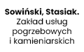 Sowiński, Stasiak. Zakład usług pogrzebowych i kamieniarskich, Kościelec-Kolonia