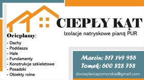 docieplenia, izolacje natryskowe pianą PUR,, CIEPŁY KĄT Izolacje natryskowe pianą PUR, Rzucewo