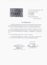 list referencyjny, Kadamaxo Biuro Tłumaczeń i Usług Edukacyjnych Anna Żurawska, Jarosław