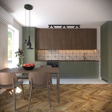 kuchnia modern vintage, Justyna Bańbura-Drozd Projektowanie Wnętrz, Suchy Las