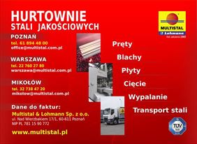 Sprzedaż stali Warszawa, Multistal & Lohmann Sp. z o.o. Hurtownie Stali Jakościowych. Oddział Katowice, Mikołów