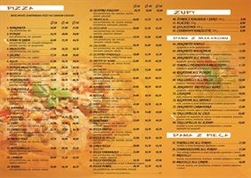 menu restauracji Pod Papugami, Pod Papugami Pizzeria i restauracja, Turek