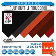 blacha płaska kolorowa aluminiowa, J.A.W. Akcesoria Dachowe s.c. J. Przyborowski & A. Gierasimow & W. Karpiński , Konin