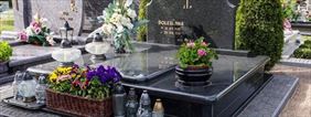 nagrobek podwójny, Granit-Mar Usługi Kamieniarskie, Nagrobki, Parapety z Granitu, Waterjet, Kościan