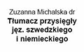 Zuzanna Michalska, dr, Tłumacz przysięgły języka szwedzkiego i niemieckiego, Poznań
