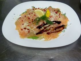 danie z łososia, Restauracja Stara Galeria Filip Fijałkowski, Barlinek