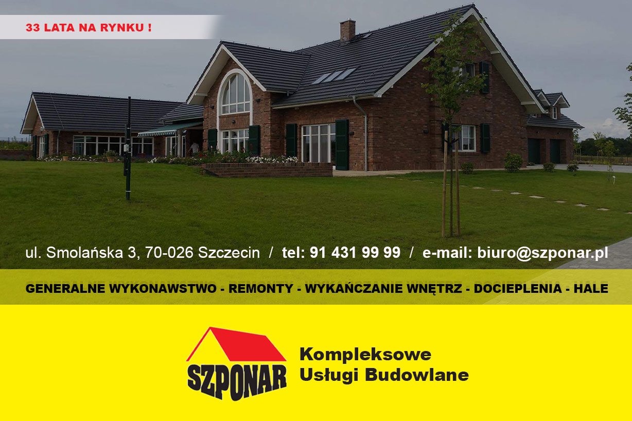Przeprowadzanie prac ogólnobudowlanych, Szponar Kompleksowe usługi budowlane, Szczecin