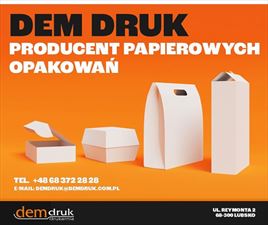 opakowania dla gastronomii, Dem Druk Drukarnia, Lubsko