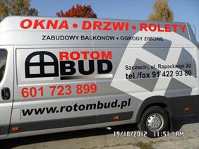 samochód firmowy Rotombud, Rotombud.Okna, drzwi, rolety, Szczecin