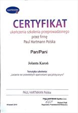 certyfikat, MediNurse Indywidualna Specjalistyczna Praktyka Pielęgniarska Jolanta Karoń, Nasiedle