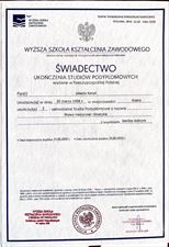 certyfikat, MediNurse Indywidualna Specjalistyczna Praktyka Pielęgniarska Jolanta Karoń, Nasiedle