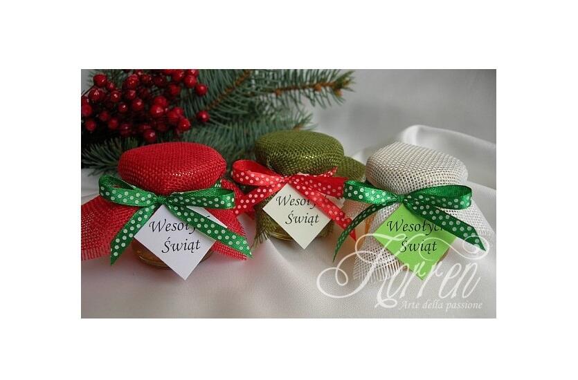 Miód w słoiczku jako bożonarodzeniowe podziękowanie dla gości - Korren Arte Della Passione