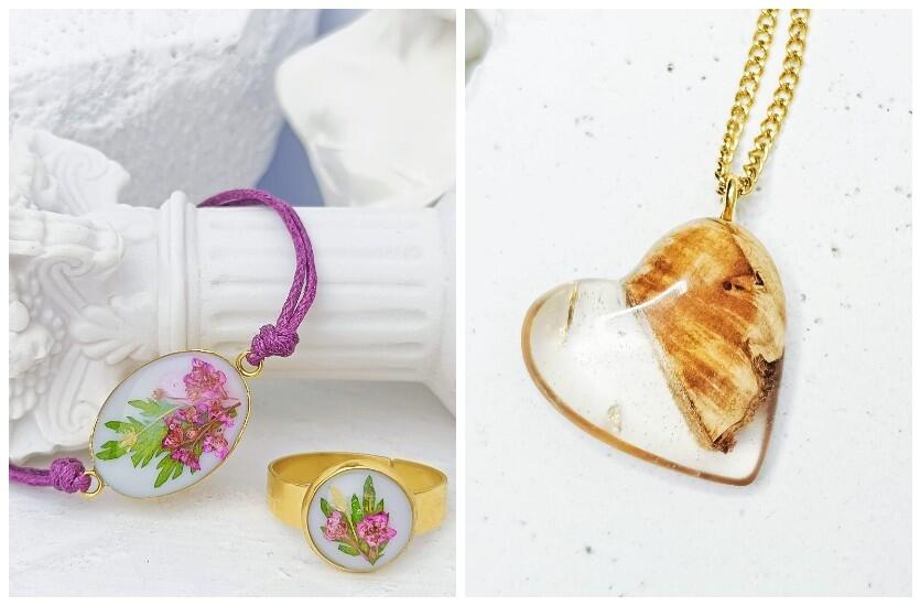 Upominek w postaci biżuterii z żywicy od firmy Resin Art